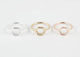 sophari | Hexi Hexagon Ring in silver, 18k gold or rose gold plated