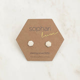 sophari | Sterling Silver (925) Hive Hexagon LUXE Stud Earrings