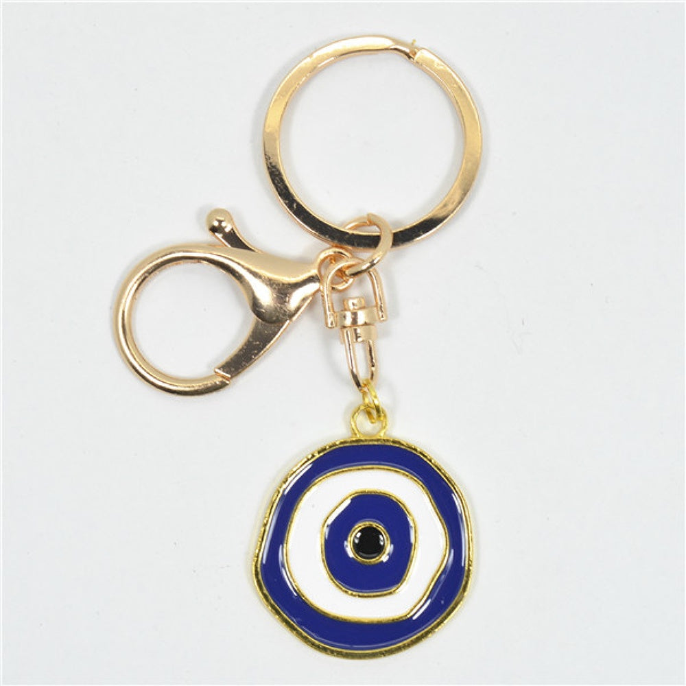 123home | Navy Blue Evil Eye Mati Keyring Keychain with Clasp
