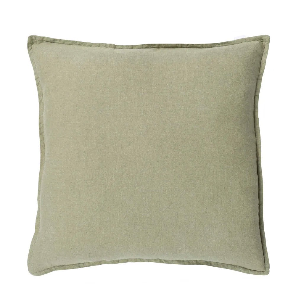 Florabelle Living | Manon Linen Cushion with Feather Insert in Sage Green