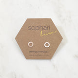 sophari | Sterling Silver Rose Gold Plated (925) Open Circle Outline LUXE Stud Earrings