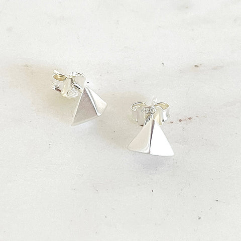 sophari | Sterling Silver (925) Pyramids Triangle LUXE Stud Earrings