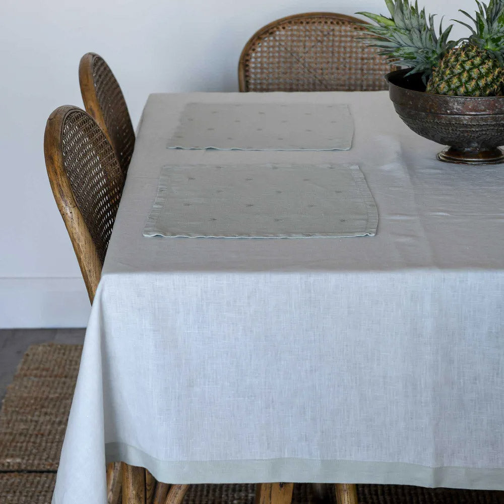 Raine & Humble | Elegance 100% Linen Large Tablecloth in Milk Grey