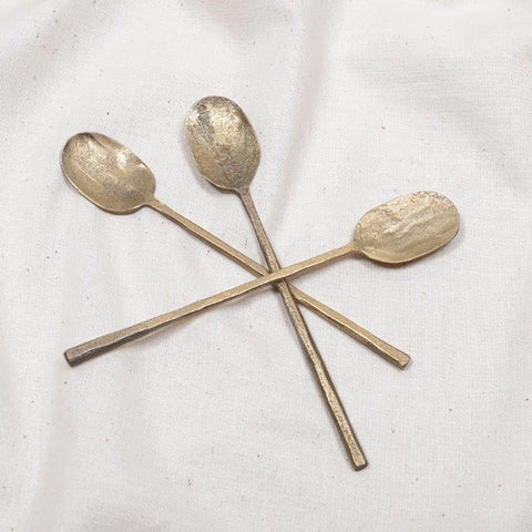 123home | Metal Gold Brass Tapas Small Spoon