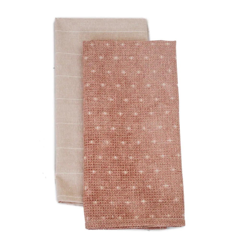 Raine & Humble | Wild Bee Cotton Kitchen Tea Towel Set of 2 in Clay