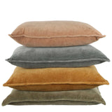 Raine & Humble | Velvet Euro Cushion with Feather Insert in Slate