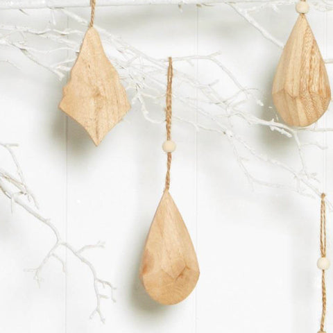 Ivory House | Timber Drop Christmas Decoration